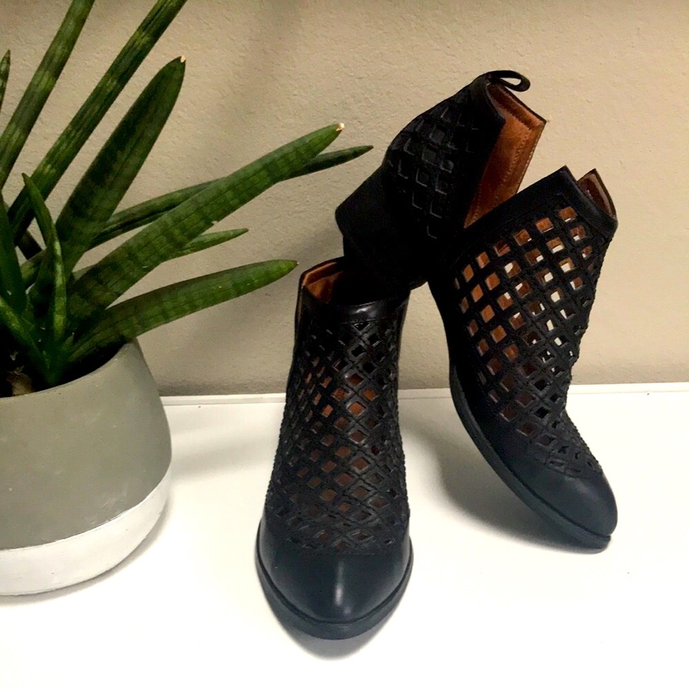 Jeffrey Campbell Black Cutout Ankle Booties